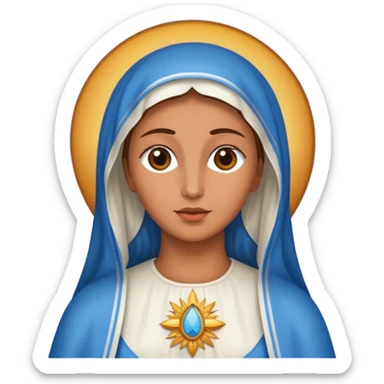 Virgin Mary with deep tanned skin sticker