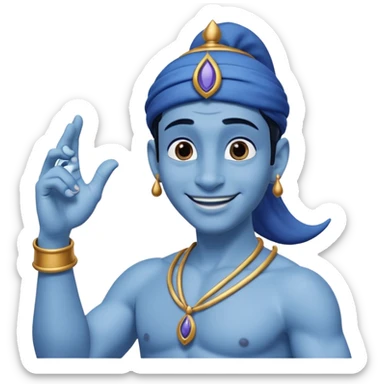 Genie from Aladdin. make several options for the genie from alladin cartoon for the further animation, i want that he shows the like with his left hand and smiles sticker