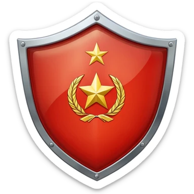 a shiny shield with the USSR flag inside sticker