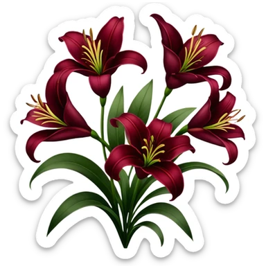 Burgundy lilies sticker