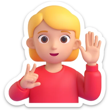 kid making a 'no deal' gesture, soft and rounded 3D emoji style sticker