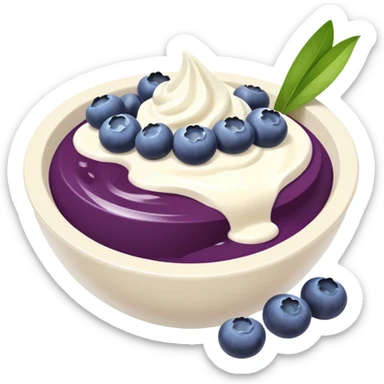 an aesthetic acia bowl with yoghurt and blueberries sticker