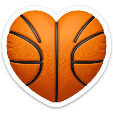 Basketball heart sticker