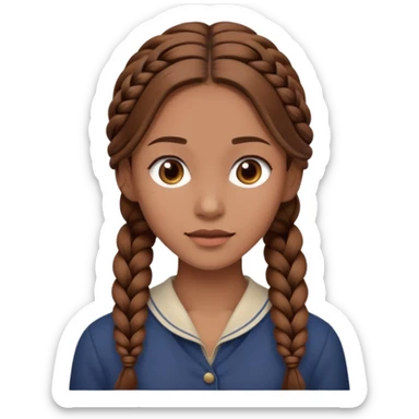 Woman with long single braid sticker
