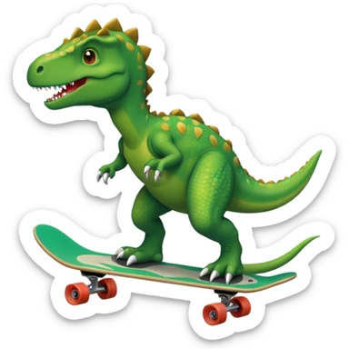 Dinosaur on a skateboard sticker