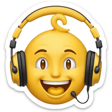 Emoji listening to music with scrunched mouth sticker