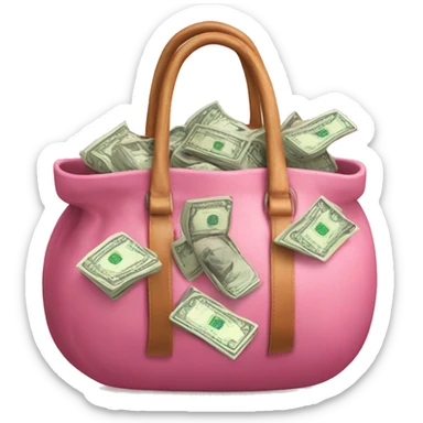 Pink bag of money  sticker