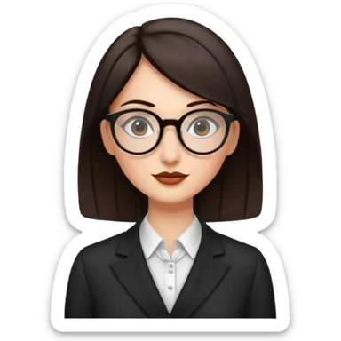 pria tinggi dengan menggunakan pakaian formal memakai kacamata bulet hidung mancung, berambut hitam namun agak coklat sticker