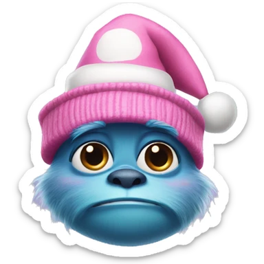 Boo from Monsters Inc wearing Pink Christmas hat sticker
