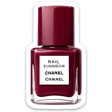 Burgundy nail polish Chanel bottle  sticker