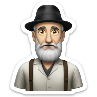 Jewish man in a Jewish hat photorealistic serious sticker