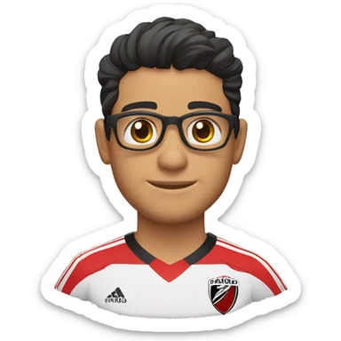 Menino moreno, cabelos partido para o lado liso preto, usando óculos, olhos castanhos com camisa do flamengo  sticker