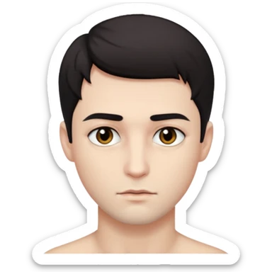 White sexy man emoji with short dark hair and dark seductive eyes sticker