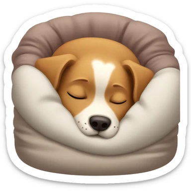 Dog sleeping in the bed  sticker