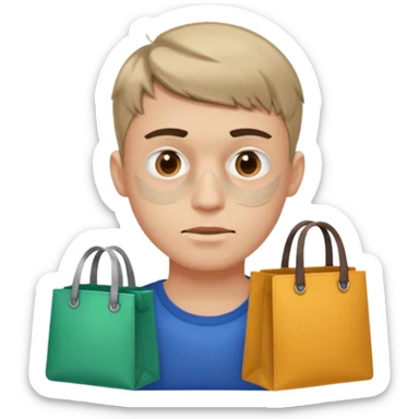 a fair-haired guy with a short haircut, abrasions on his face and bags under his eyes sticker