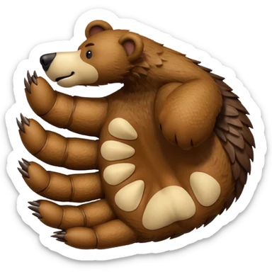 handshake emoji with one hand as a bear claw sticker