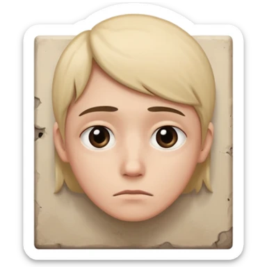 The sad person sat facing the corner of the wall. sticker