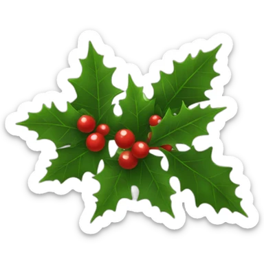 christmas holly sticker