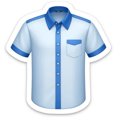 white shirt with blue collar, short sleeves sticker