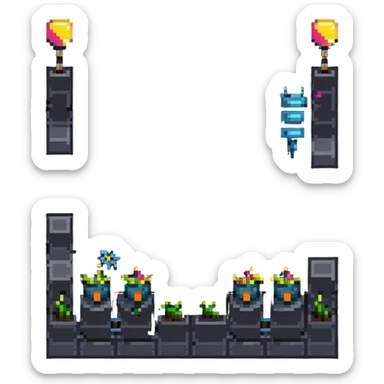 geometry dash game level with spikes sticker