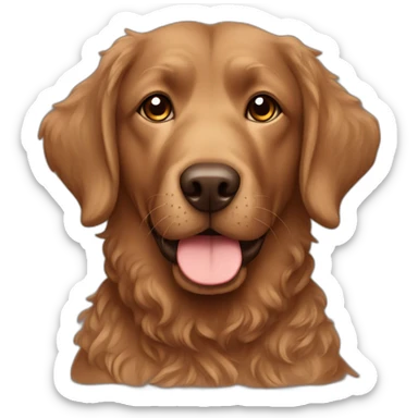 Brown labra doodle curly hair sticker