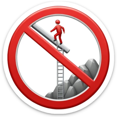 traffic sign style emoji of no climbing allowed sticker