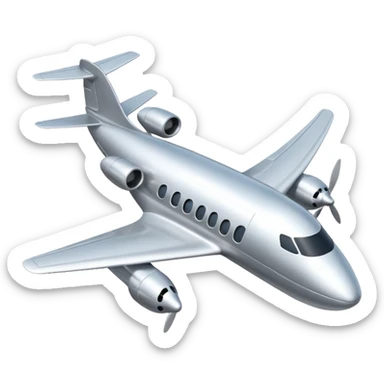 plane up view flat no-ismométrique sticker