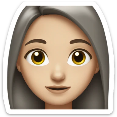 White girl with long dark brown hair and green/grey eyes  sticker
