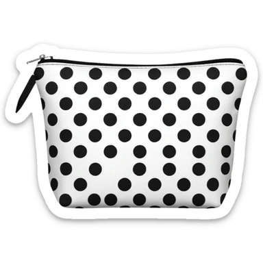 make a makeup puch with polka dots style sticker