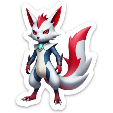 Cool Edgy Badass Shiny Futuristic Ethereal Legendary Digimon-Sneasel-Zangoose-hybrid full body sticker