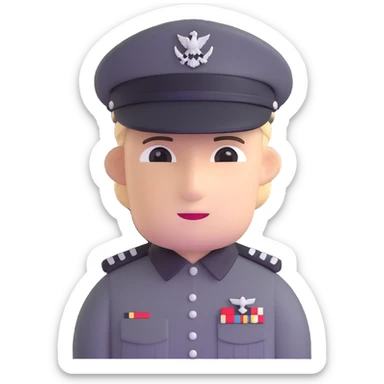 Star Wars Imperial officer with kepi cap and no epaulets, olive-gray uniform sticker