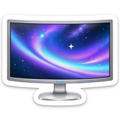 Create a curved monitor with galaxy on the screen sticker