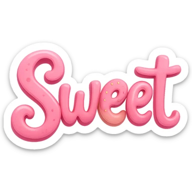 the word 'sweet' in a creative, pink-themed style, remove background sticker