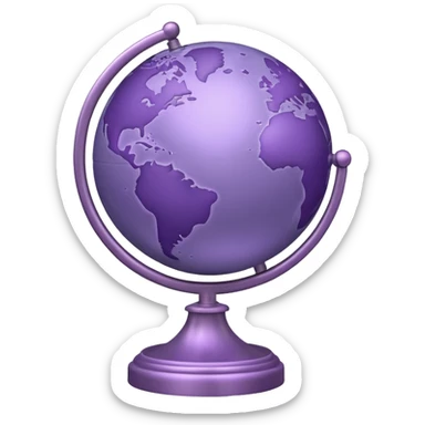 Realistic globe on a stand in muted purple tones sticker