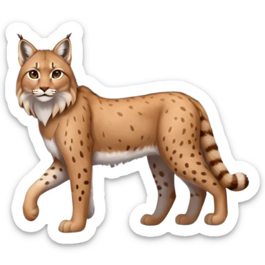 Eurasian Lynx walking in the snow beautiful aesthetic, snowy ground, snow falling around, wooden pine trees in the background, full aesthetic scenic image scenery realistic photo realism sticker
