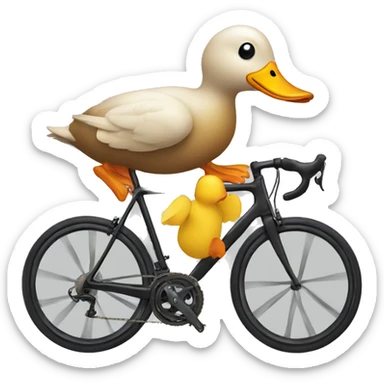 duck on a road bike sticker