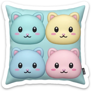 cushions cute no faces pastel colors sticker
