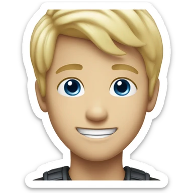 smiling boy with blonde hair blue eyes sticker