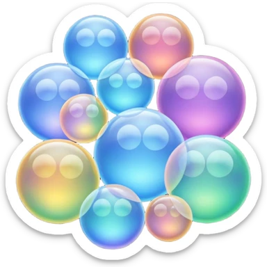 multiple bubbles in y2k style sticker