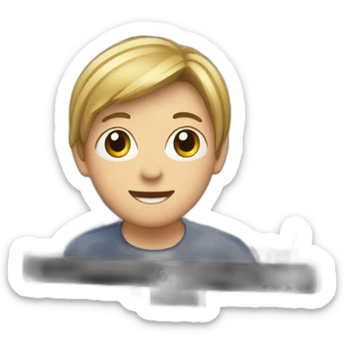 monitor with the video call on the screen sticker