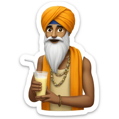 Khalsa Raj drinking lassi  sticker