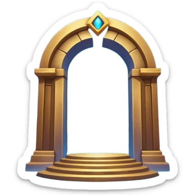 universe gate object icon, gigantic cosmic portal doorway, swirling galaxy energy inside, glowing starry aura, mystical space runes, fantasy sci-fi style, 3D cartoon, mobile game icon style, centered, clean background, no text, no watermark sticker