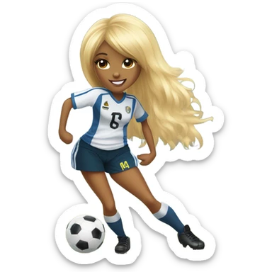 hannah montana playing soccer sticker