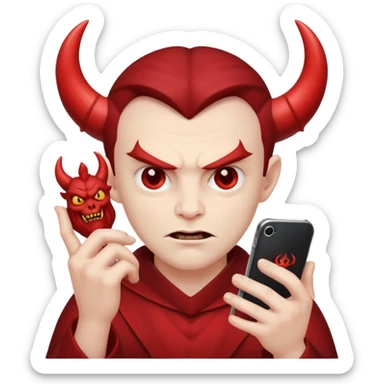 Satan on a phone call sticker
