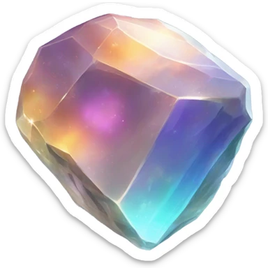 An opalescent rock gem planet sticker