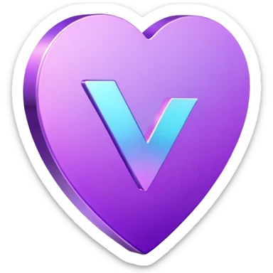 holographic purple checkmark symbol sticker