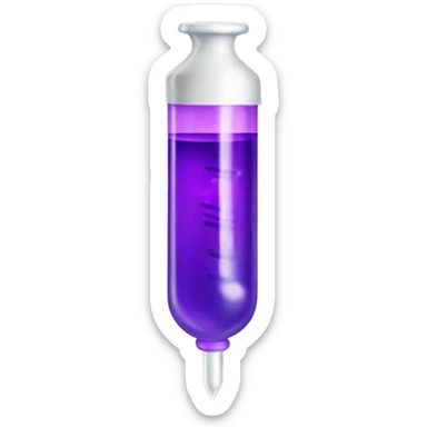 medicine syringe purple sticker