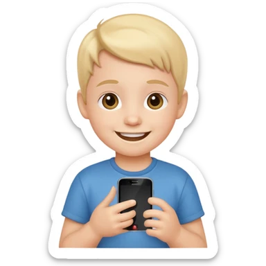 little kid with phone sticker