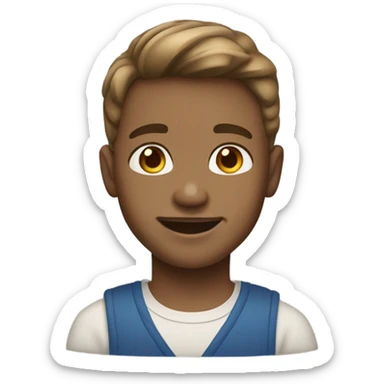 Smiling boy with light skin, hazel, eyes and medium light brown hair  sticker