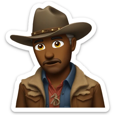 Cowboy emoji but sad  sticker